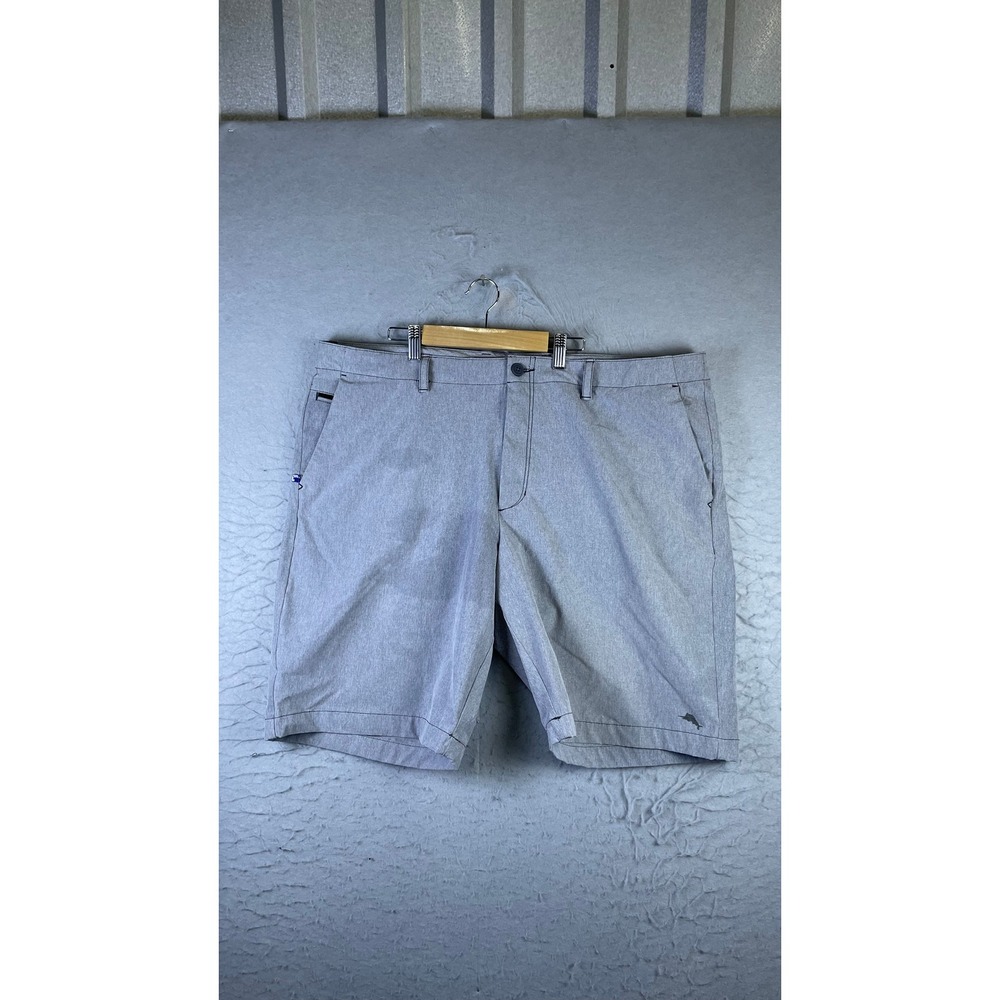Tommy Bahama Boracay Shorts Mens 42 Grey Good Performance Stretch Heathered